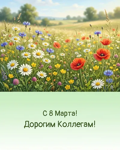 открытка с 8 марта! дорогим коллегам! — wildflowers 02